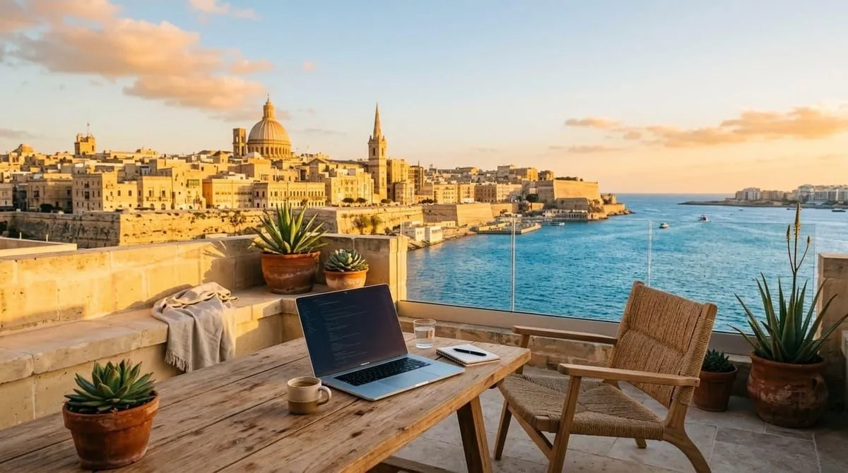 Terrasse in Malta als möglicher neuer Lebensmittelpunkt