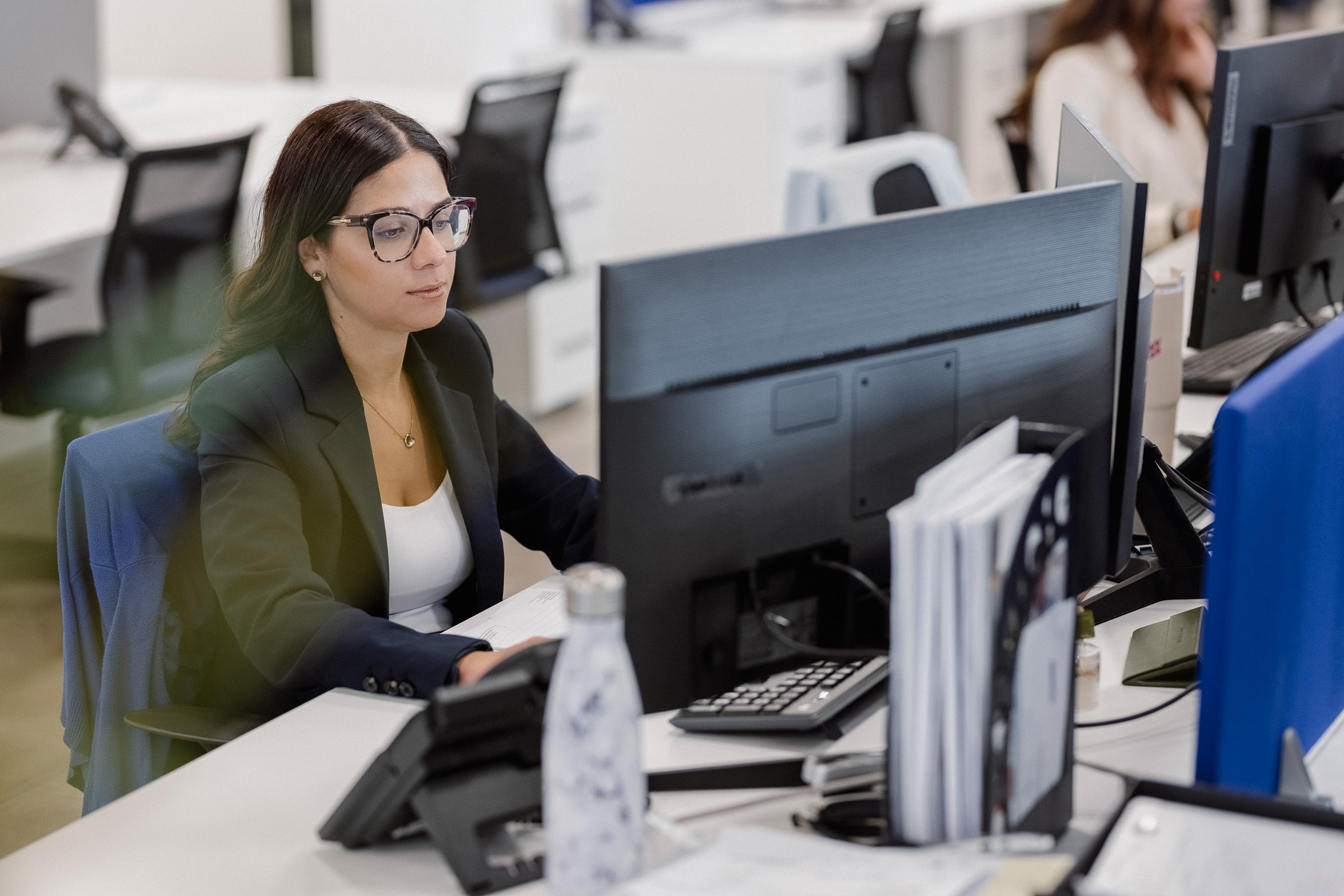 Focused work at a workstation