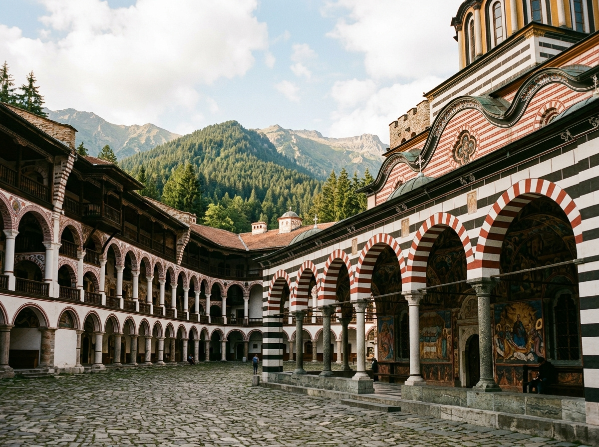 Rila Monastery in the mountains