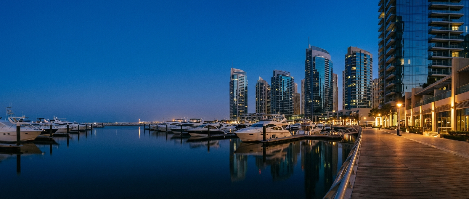 Dubai Marina at dusk