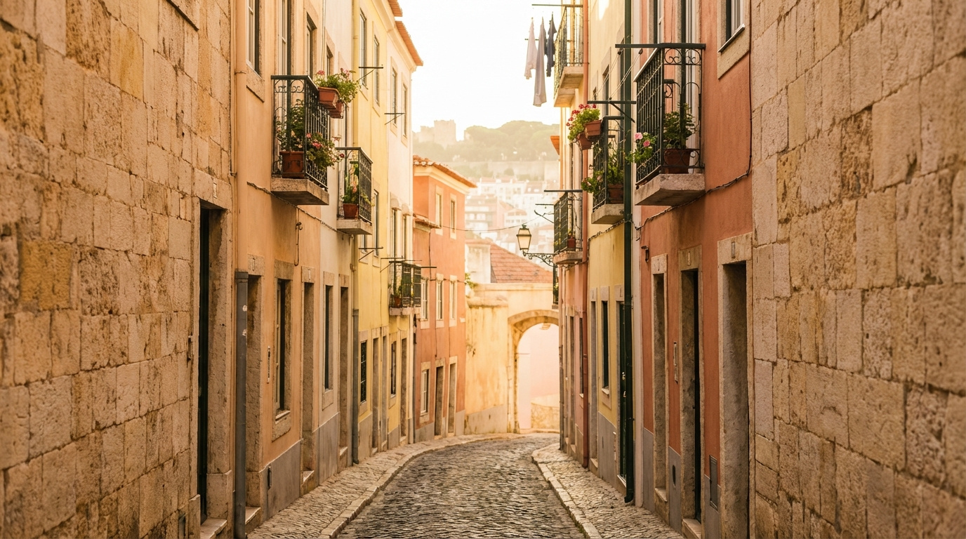 Old-town lane in Lisbon