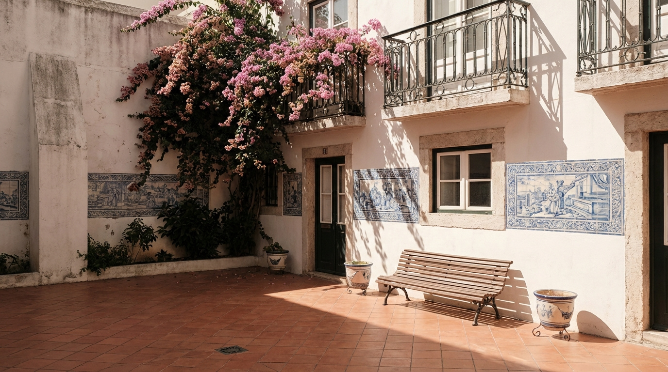 Traditional courtyard in Lisbon